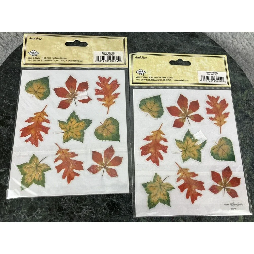 Fall Scrapbooking Lot Thanksgiving Theme Stickers Stamps Puffy Autumn Leaves